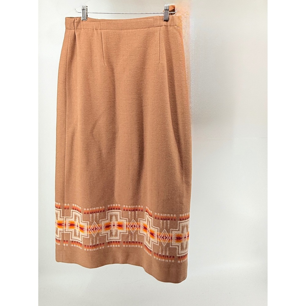 Pendleton Originals Womens 12 Wool Southwestern Midi Skirt Camel Tan RG159-15224